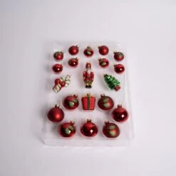 Gold Red Miniature Ornament Set Of 20