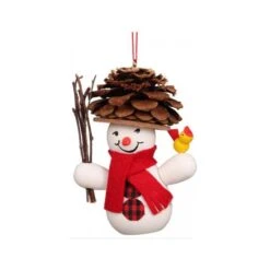 Snowman Wearing Pinecone Hat Ornament