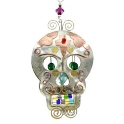 Metal Sugar Skull Ornament