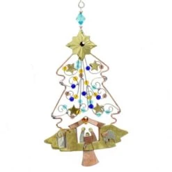 Metal Tree Nativity Ornament
