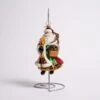 Festive Floral Santa Glass Ornament