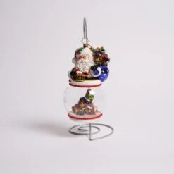 Santa Magic Snow Globe Glass Ornament