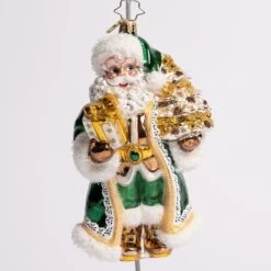 Emerald City Santa Glass Ornament -Esquire Shop 1021024 2