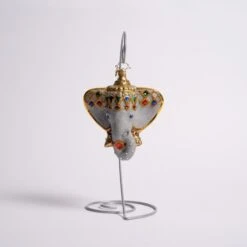 Opulent Elephant Glass Ornament