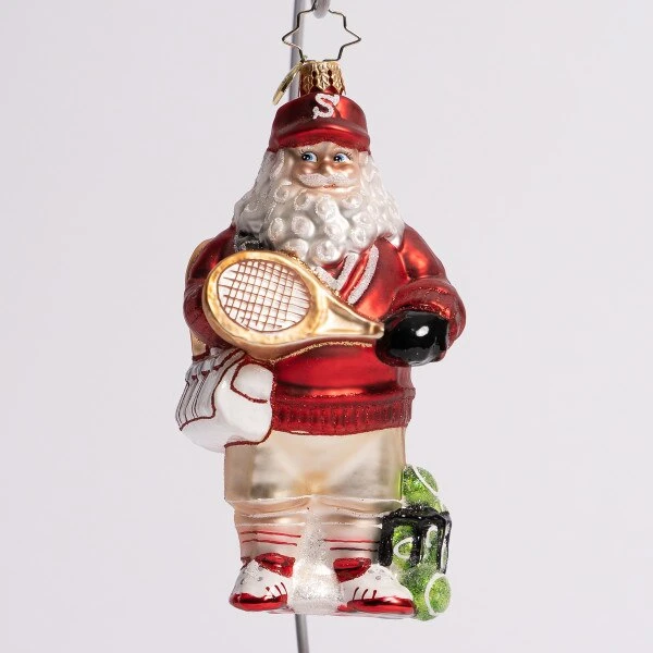 Tennis Ace Santa Glass Ornament 4 Tennis Ace Santa Glass Ornament - Image 2