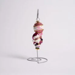 First Christmas Rattle Pretty In Pink Glass Ornament