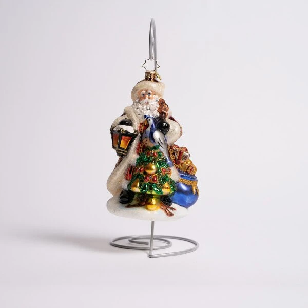 Santa Pear Tree Glass Ornament 3 Santa Pear Tree Glass Ornament