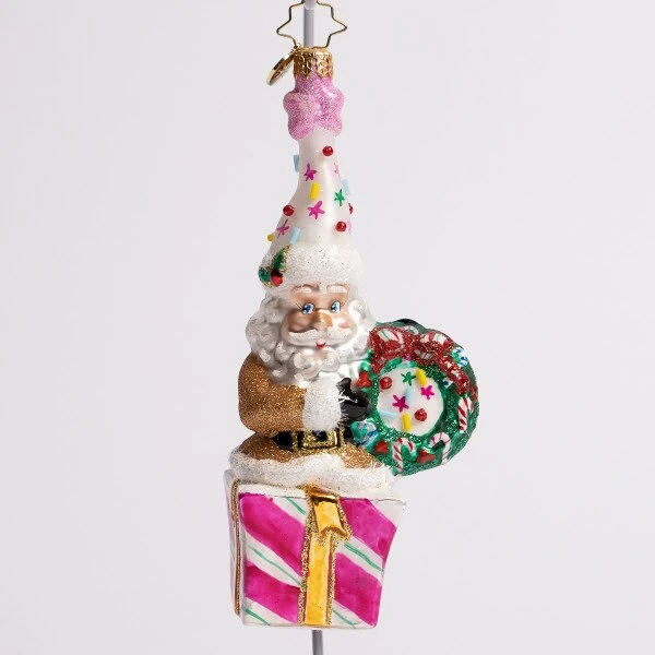 Christmas Confetti Santa Glass Ornament 4 Christmas Confetti Santa Glass Ornament - Image 2