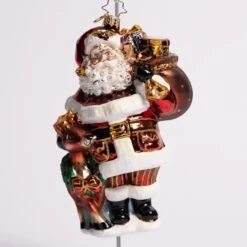 A Woodland Walk Santa Glass Ornament 5 A Woodland Walk Santa Glass Ornament -Esquire Shop 1021318 2