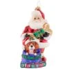 2023 Santa And His Foster Friend Glass Ornament