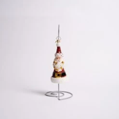 Star Spangled Santa Glass Ornament