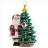 2023 Deck The Halls Santa Glass Ornament -Esquire Shop 1021360 1