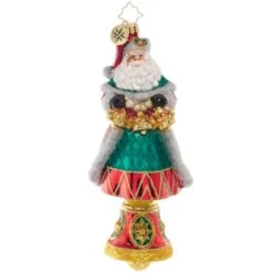 2023 Bells Will Be Ringing Santa Glass Ornament