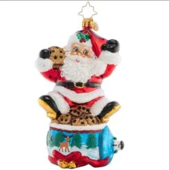 2023 Santa Snack Break Glass Ornament