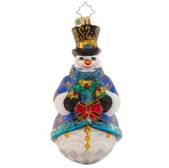 2023 Winters Frost Snowman Glass Ornament