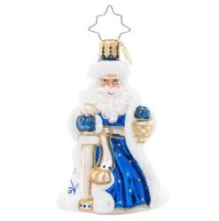 2023 Cheerful Chinoiserie Santa Glass Gem Ornament