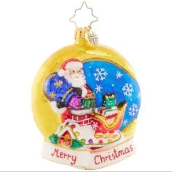2023 Crescent Moon Christmas Glass Gem Ornament