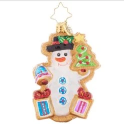 2023 Gingerbread Snowman Glass Gem Ornament