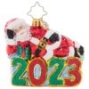 2023 Shining Bright Santa Glass Gem Ornament -Esquire Shop 1021418 1