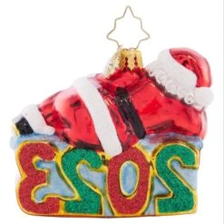 2023 Shining Bright Santa Glass Gem Ornament -Esquire Shop 1021418 2