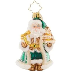 2023 Emerald City Santa Glass Gem Ornament