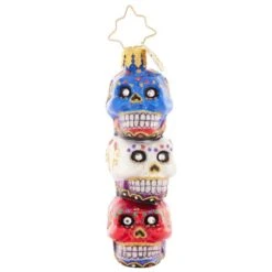 2023 Spooky Sugar Skulls Glass Gem Ornament