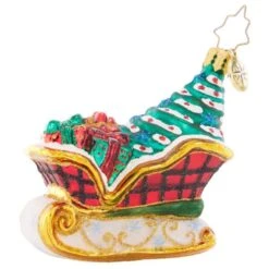 2023 Snowy Sleighride Glass Gem Ornament