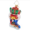2023 Night Before Christmas Stocking Glass Gem Ornament