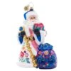 2023 Floral Folk Santa Glass Ornament