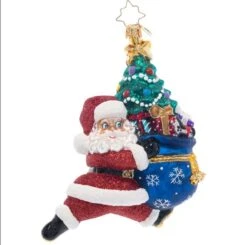 2023 Santa Sprint Glass Ornament