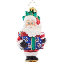 2023 Santa Surprise Glass Ornament