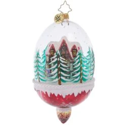 2023 Winter Cottage Hideaway Glass Ornament