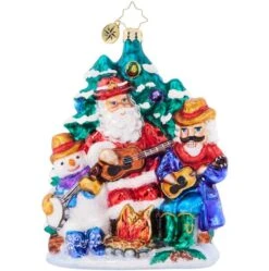 2023 Santa Fireside Friends Glass Ornament