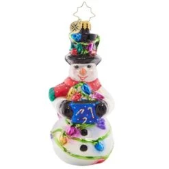 2023 Light The Night Snowman Glass Ornament