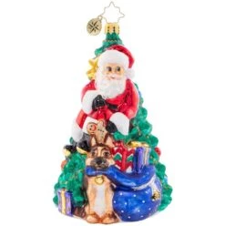 2023 Santa Best Friend Glass Ornament