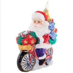 2023 Santa Ride Around Town Glass Ornament