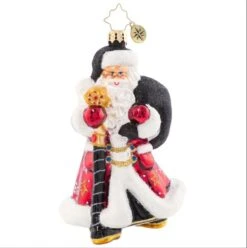 2023 Jolly Jewel Toned Santa Glass Ornament