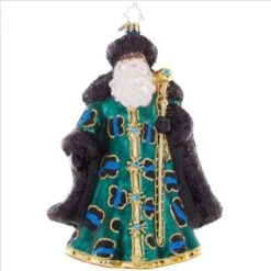 2023 Fierce And Fashionable Santa Glass Ornament