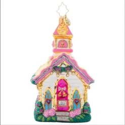 2023 Charming Wedding Chapel Glass Ornament