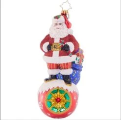 2023 On Top Of It Santa Glass Ornament