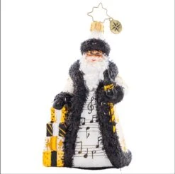 2023 Musical Merriment Santa Glass Ornament