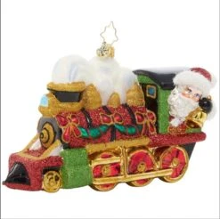 2023 Steaming Toward Christmas Glass Ornament