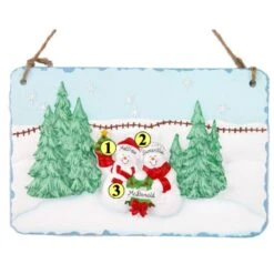 Snowman Door Plaque Family Of 2