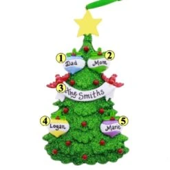 Tree With Ornaments Family Of 4