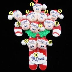 Candy Cane Family Of 10