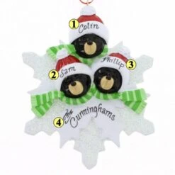 Bear On Snowflake Family Of 3