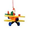 Santa In Plane Ornament