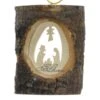 Bark Olive Wood Nativity Ornament