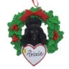 Black Poodle With Wreath Ornament -Esquire Shop 2033 p