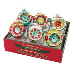 Festive Fete 6 Count 3.25" Decorated Reflector Rounds